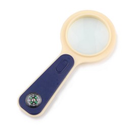 Handheld 3X Magnifier LED White Light Illuminated with Compass